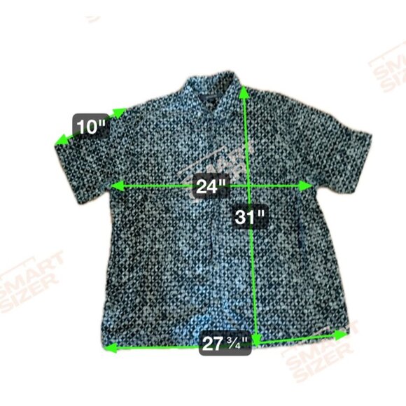 Croft & Barrow XL Mens Black & Gray Leaf Print Button-Up Short Sleeve Shirt - Picture 5 of 5